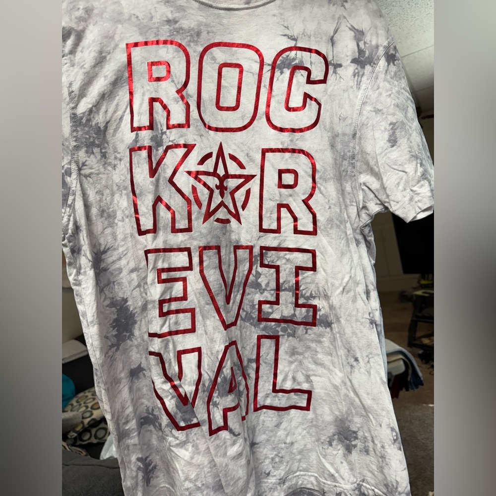 Rock Revival Men’s Tie-Dye Tee - Gray and Red